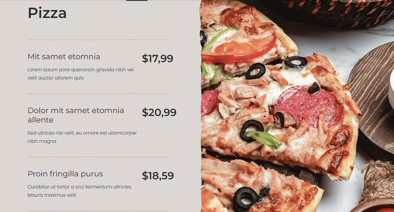 Screenshot 2 - Siti Web per Ristoranti